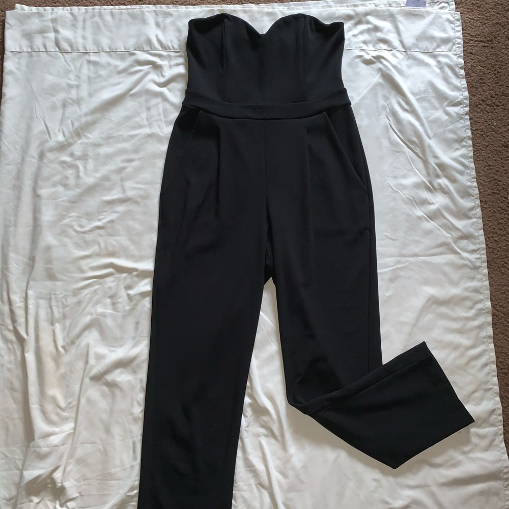 Black Strapless Express Jumpsuit